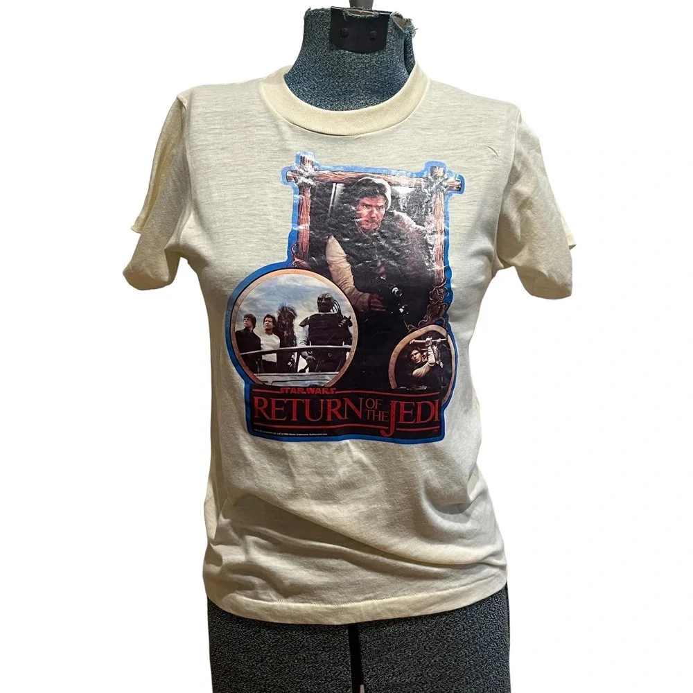 Vintage 1983 Star Wars Shrunken Tee Return of the Jedi Shirt Retro Kidcore - Picture 4 of 11